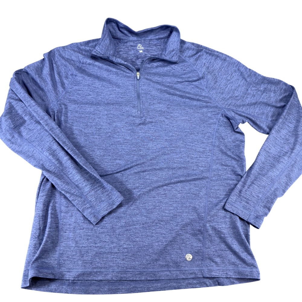 Rhoback The Delta Quarter Zip Performance Pullover Heather Blue Size M